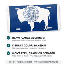 Wyoming State Flag aluminum front license plate