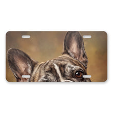 French Bulldog Portrait aluminum front license plate