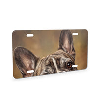 French Bulldog Portrait aluminum front license plate