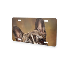 French Bulldog Portrait aluminum front license plate