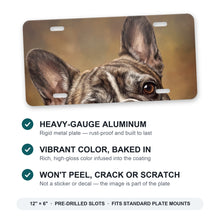 French Bulldog Portrait aluminum front license plate