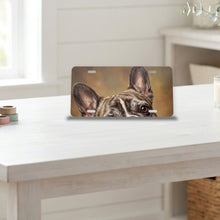 French Bulldog Portrait aluminum front license plate