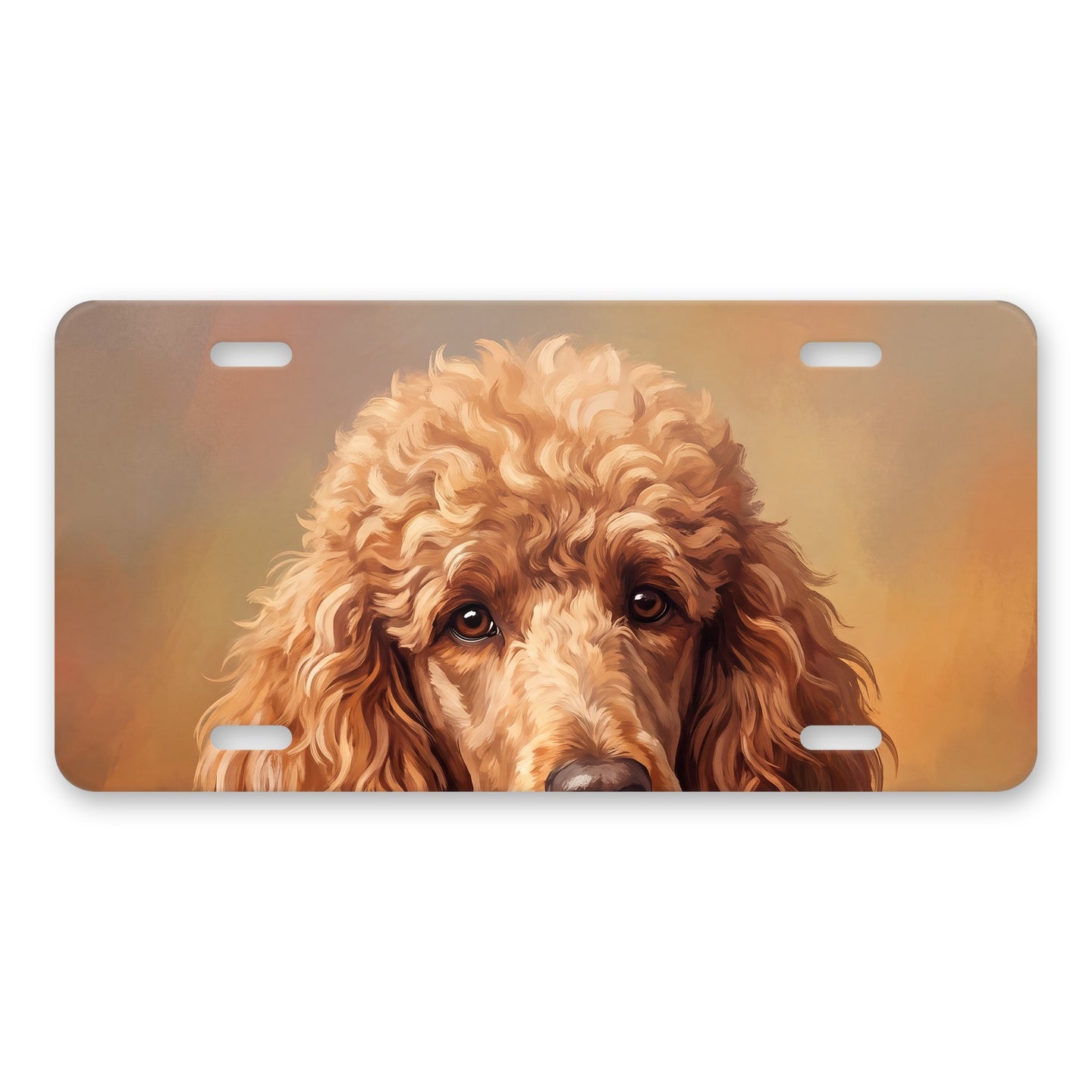 Poodle Portrait aluminum front license plate
