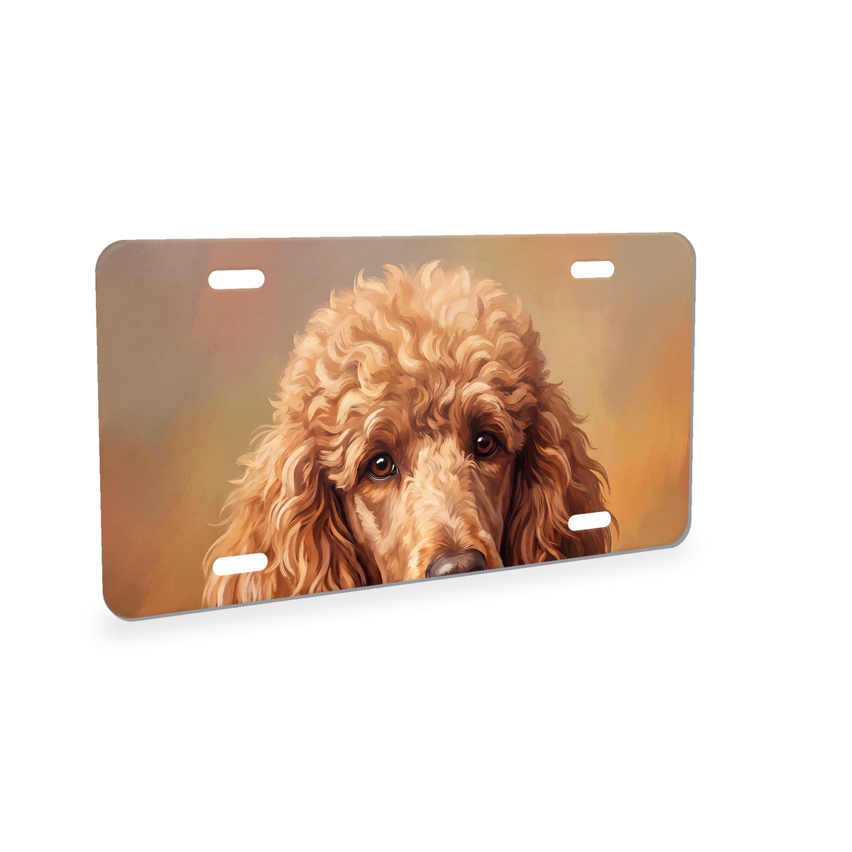 Poodle Portrait aluminum front license plate