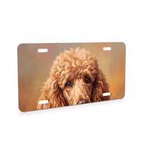 Poodle Portrait aluminum front license plate