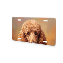 Poodle Portrait aluminum front license plate