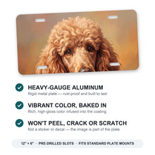Poodle Portrait aluminum front license plate