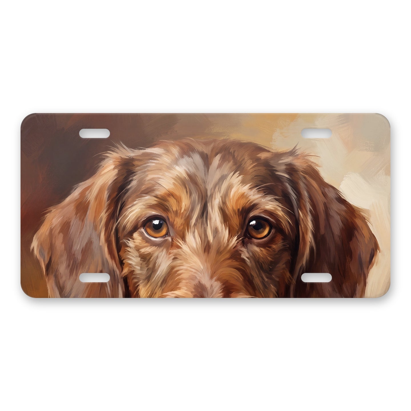 Dachshund Portrait aluminum front license plate