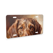 Dachshund Portrait aluminum front license plate