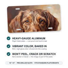 Dachshund Portrait aluminum front license plate