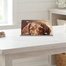 Dachshund Portrait aluminum front license plate