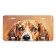 Beagle Portrait aluminum front license plate