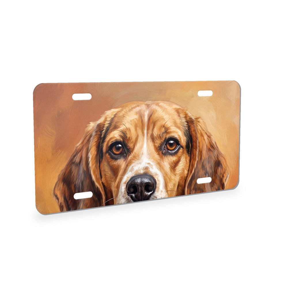 Beagle Portrait aluminum front license plate