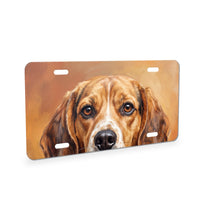 Beagle Portrait aluminum front license plate