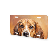 Beagle Portrait aluminum front license plate