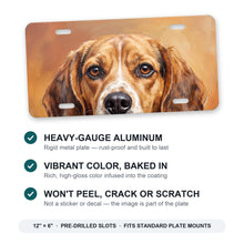 Beagle Portrait aluminum front license plate