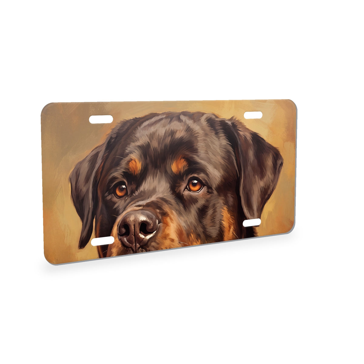 Rottweiler Portrait aluminum front license plate