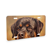 Rottweiler Portrait aluminum front license plate