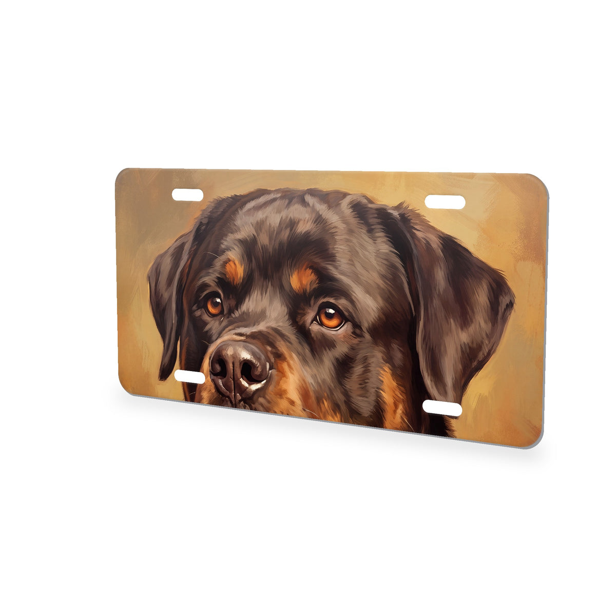 Rottweiler Portrait aluminum front license plate