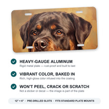 Rottweiler Portrait aluminum front license plate