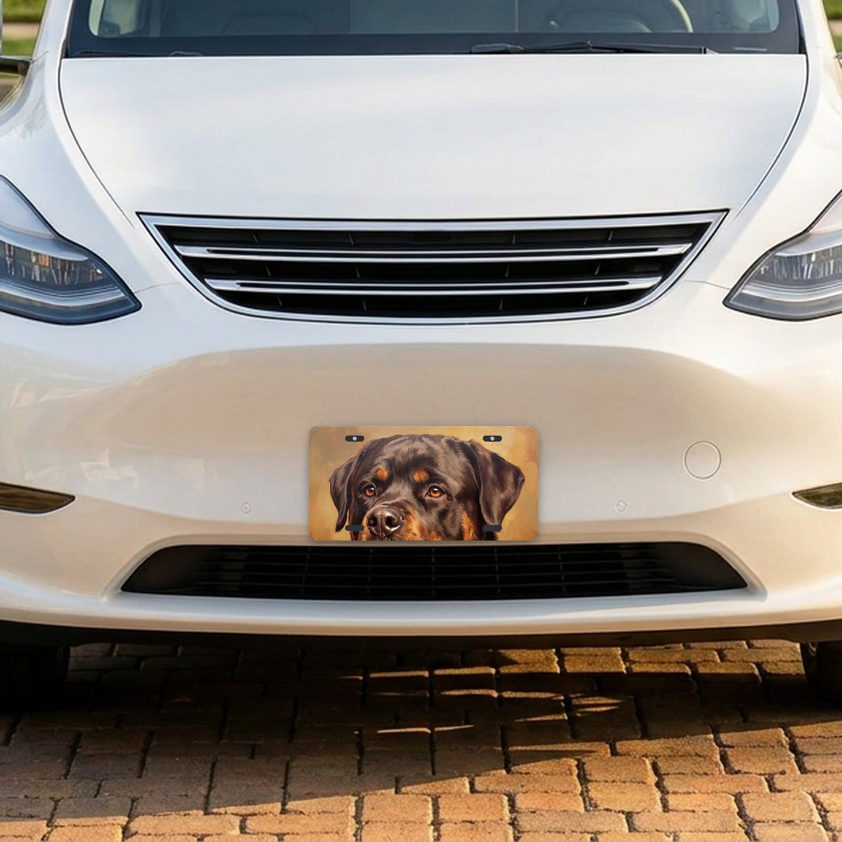 Rottweiler Portrait aluminum front license plate