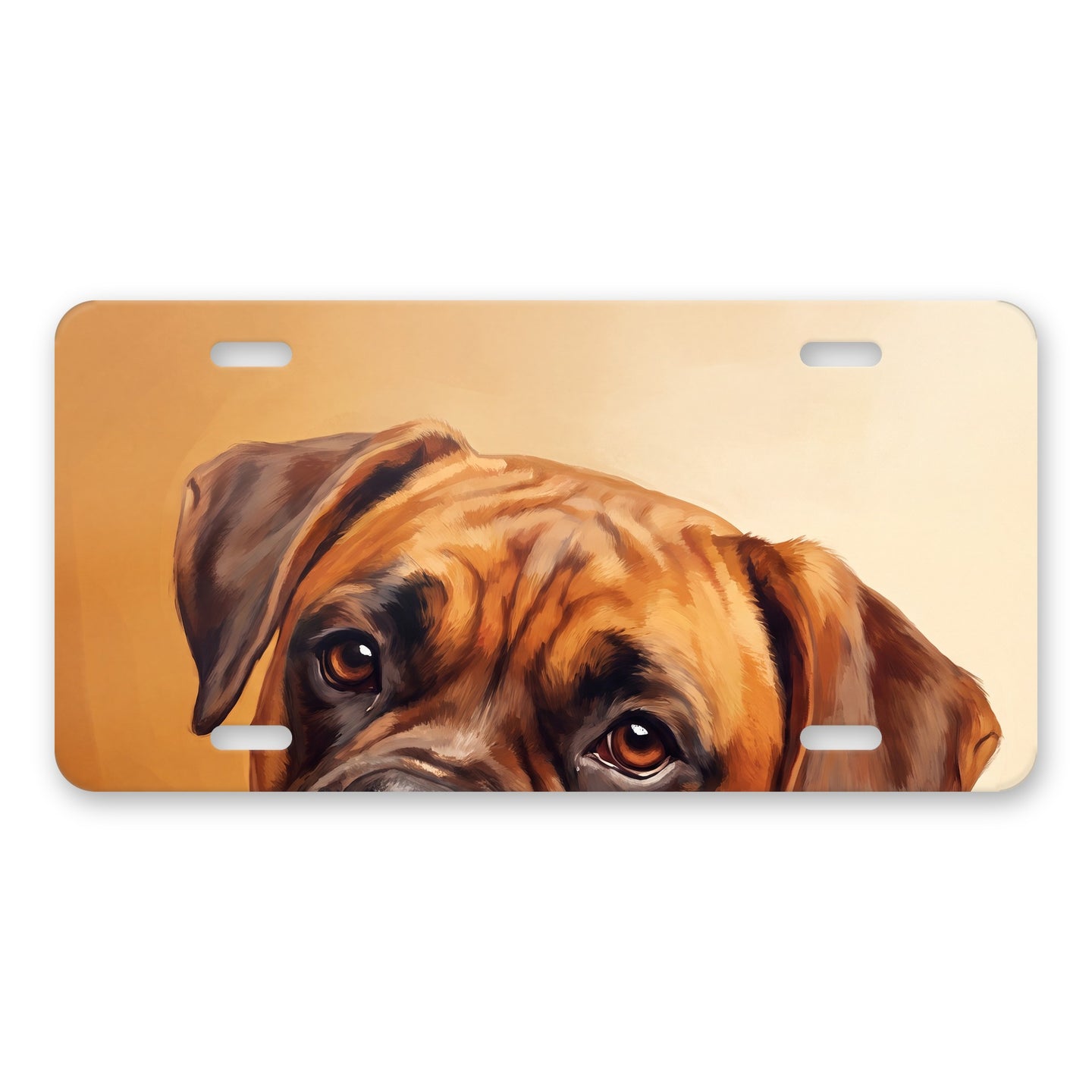 Boxer Portrait aluminum front license plate