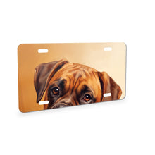 Boxer Portrait aluminum front license plate