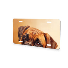 Boxer Portrait aluminum front license plate