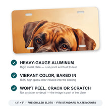 Boxer Portrait aluminum front license plate