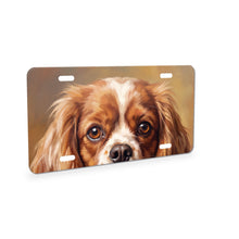 Cavalier King Charles Spaniel Portrait aluminum front license plate