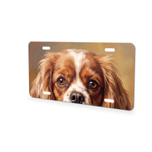 Cavalier King Charles Spaniel Portrait aluminum front license plate