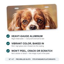 Cavalier King Charles Spaniel Portrait aluminum front license plate