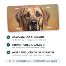 Great Dane Portrait aluminum front license plate