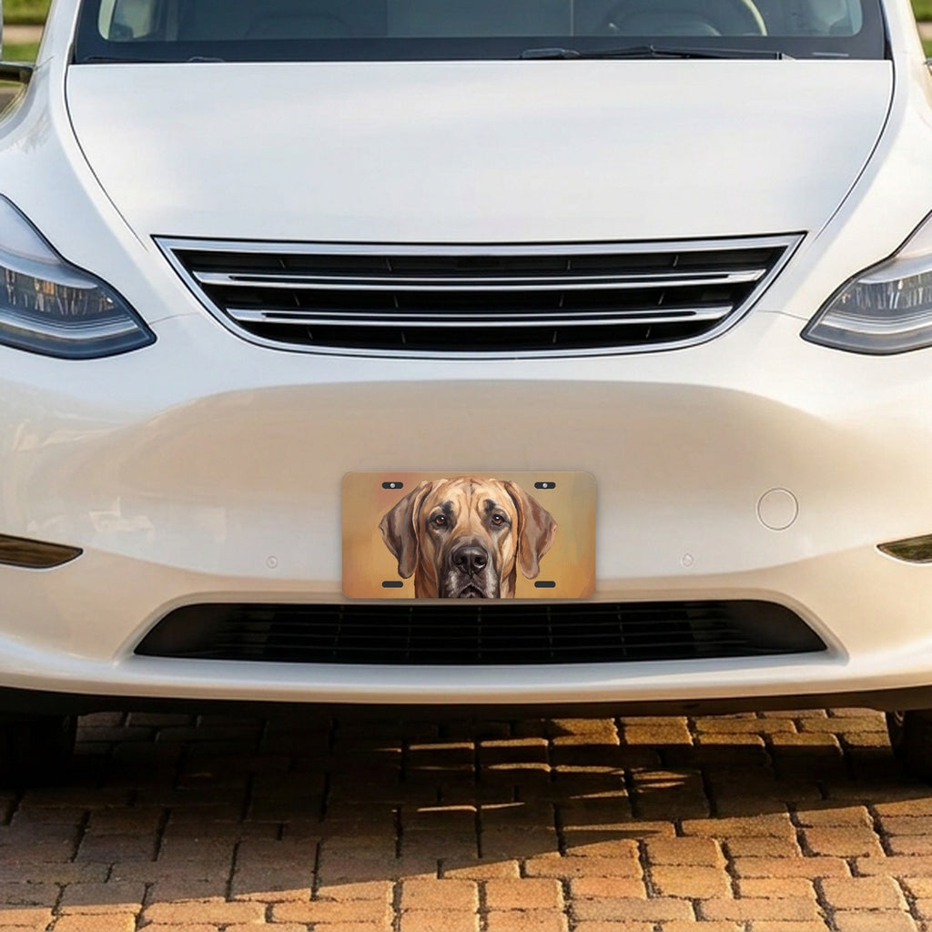 Great Dane Portrait aluminum front license plate