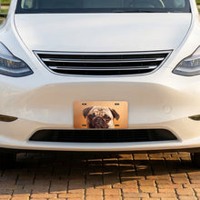 Pug Portrait aluminum front license plate