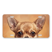 Chihuahua Portrait aluminum front license plate