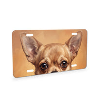 Chihuahua Portrait aluminum front license plate