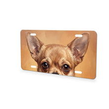 Chihuahua Portrait aluminum front license plate