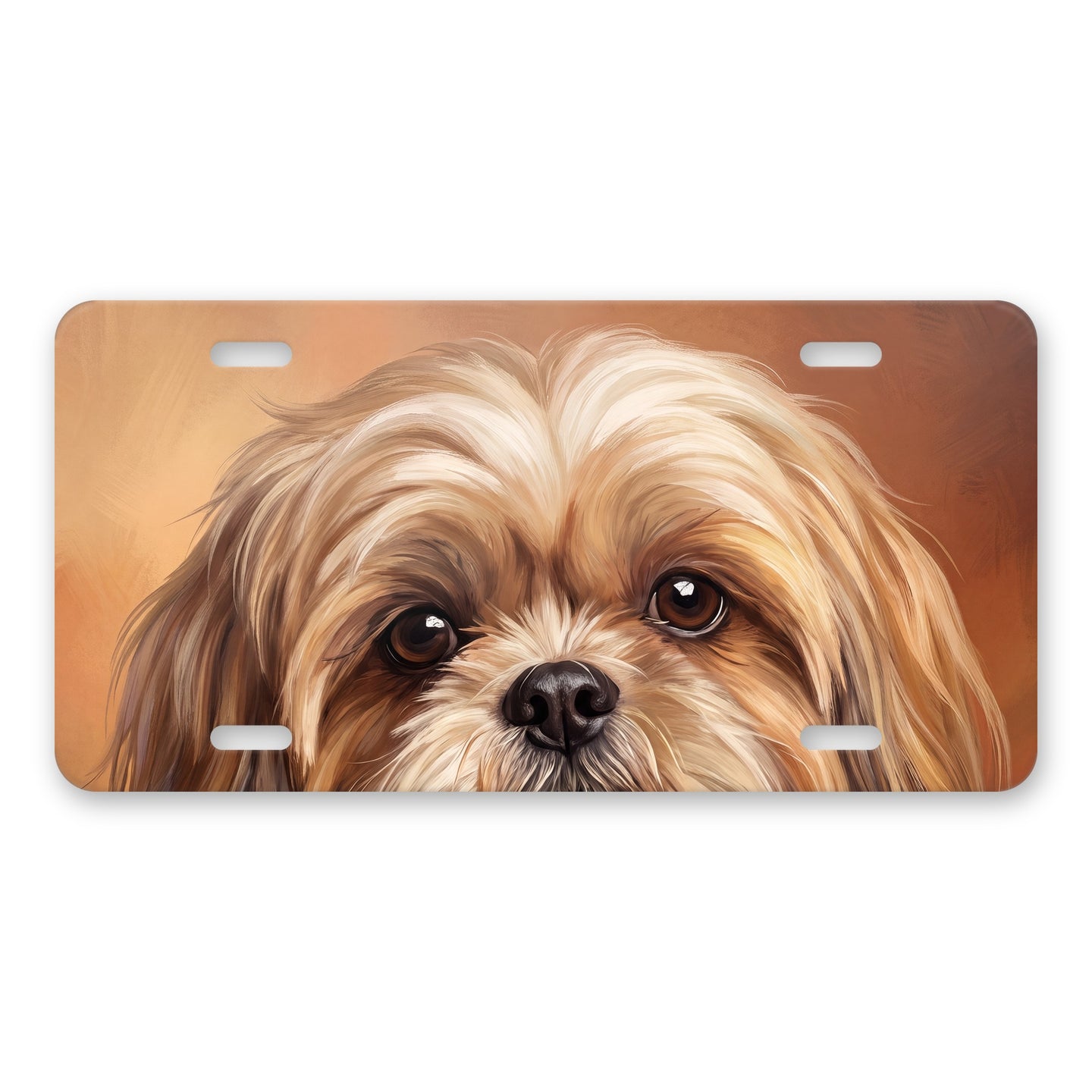 Shih Tzu Portrait aluminum front license plate