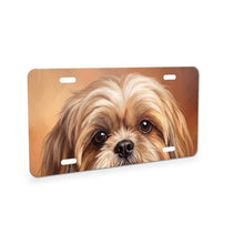 Shih Tzu Portrait aluminum front license plate