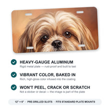 Shih Tzu Portrait aluminum front license plate