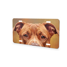Pit Bull Portrait aluminum front license plate