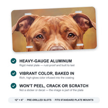 Pit Bull Portrait aluminum front license plate