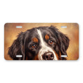 Bernese Mountain Dog Portrait aluminum front license plate