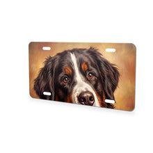 Bernese Mountain Dog Portrait aluminum front license plate