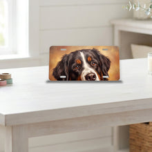 Bernese Mountain Dog Portrait aluminum front license plate