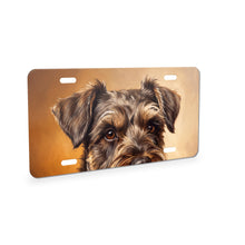 Schnauzer Portrait aluminum front license plate