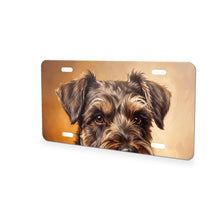 Schnauzer Portrait aluminum front license plate