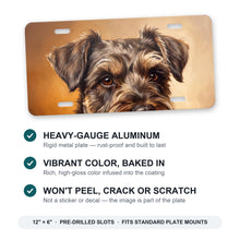 Schnauzer Portrait aluminum front license plate