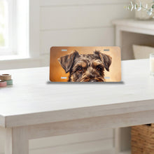 Schnauzer Portrait aluminum front license plate